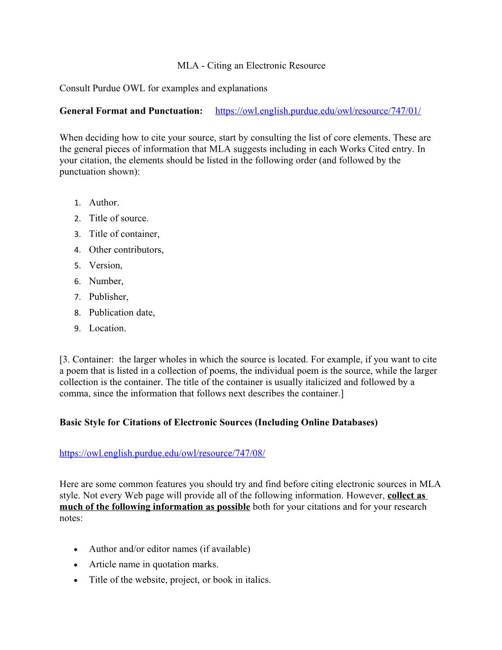 How to Create an Mla Citation 2009