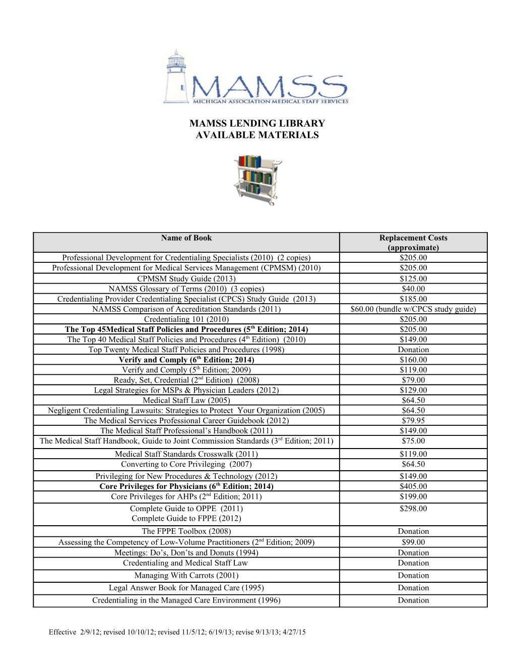 Mamss Lending Library