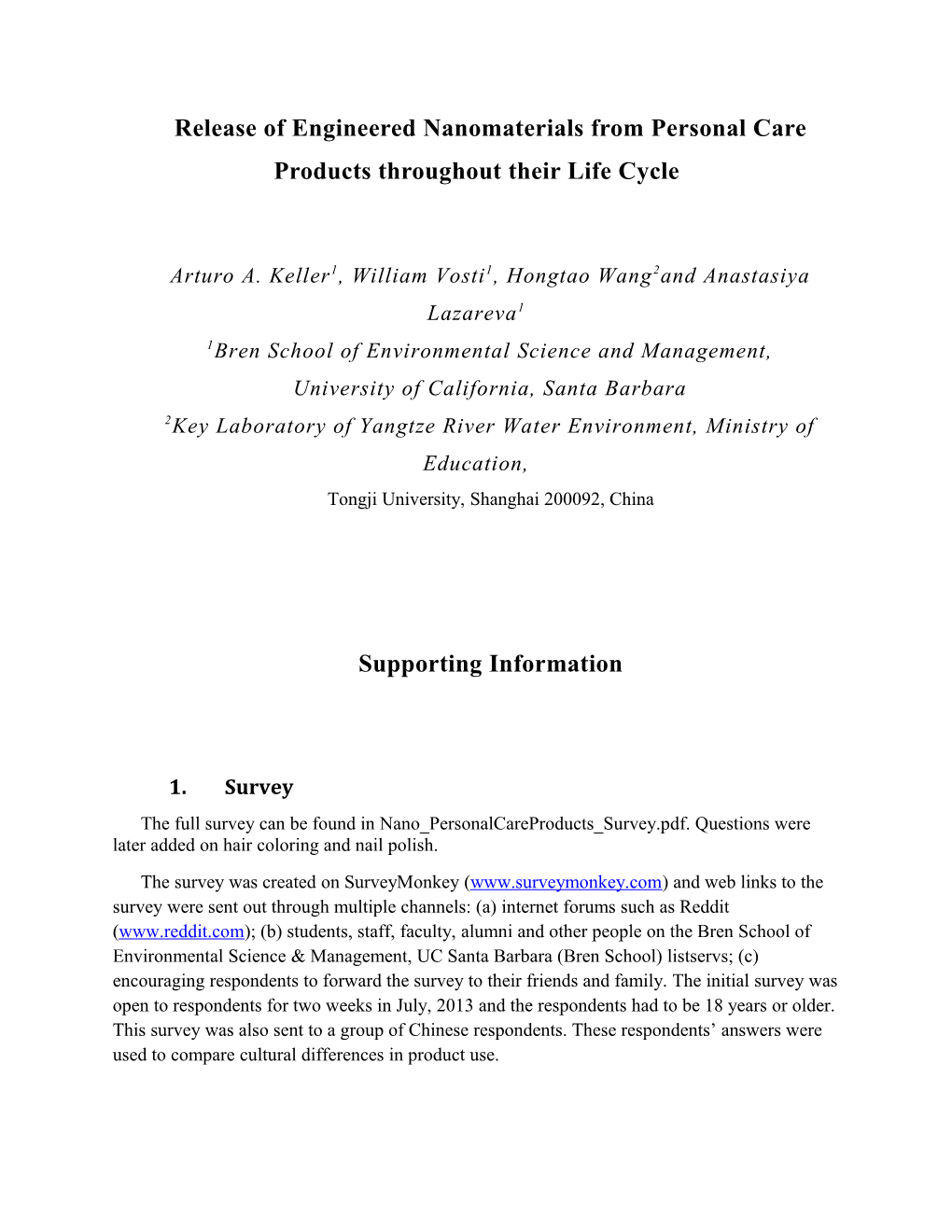 Release of Engineered Nanomaterials from Personal Care Products Throughout Their Life Cycle