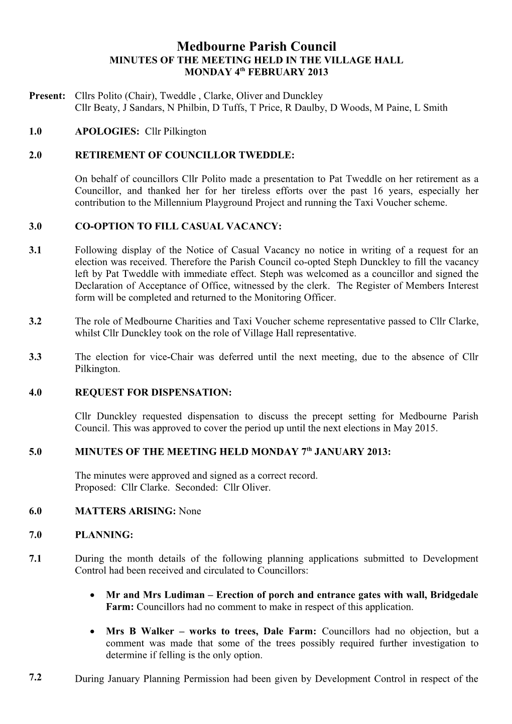 Medbourne Parish Council