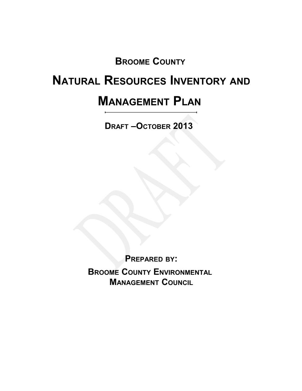 Broome County Natural Resource Plan Feb.2013