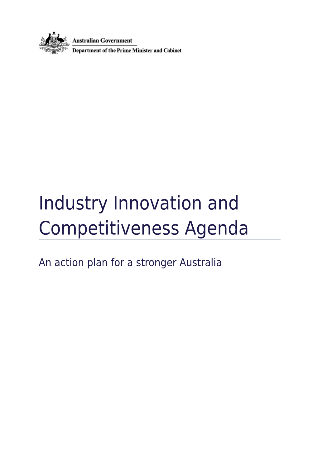 Industry Innovation and Competitiveness Agenda