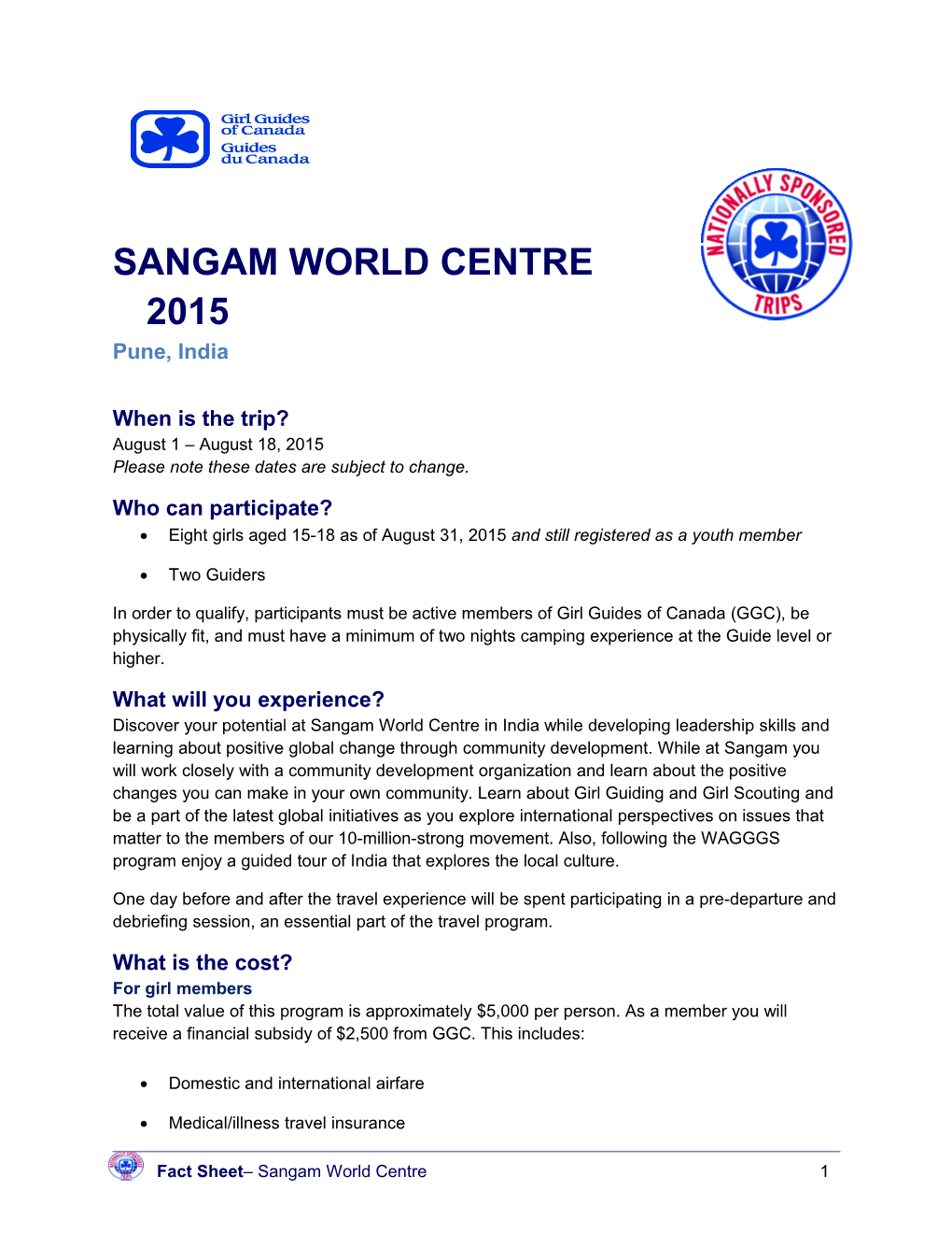 Sangam World Centre 2015