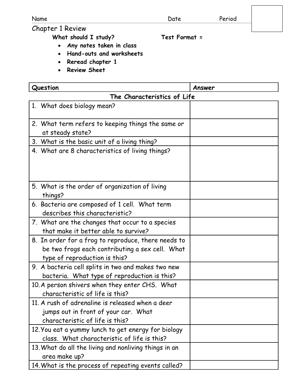 Modern Biology Textbook Scavenger Hunt