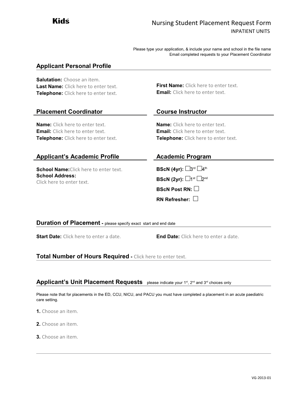Applicant Personal Profile