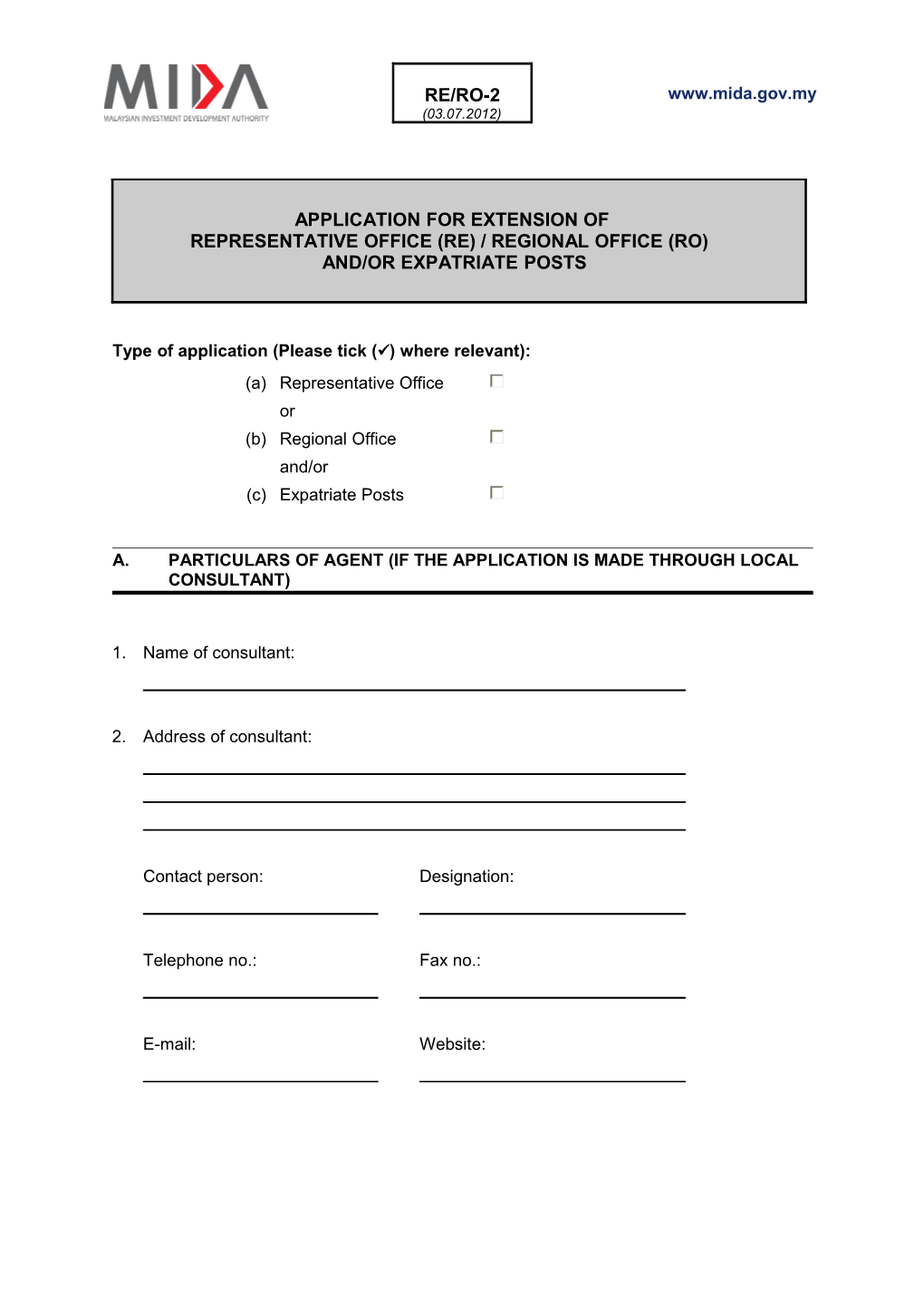 Application for Extension Of