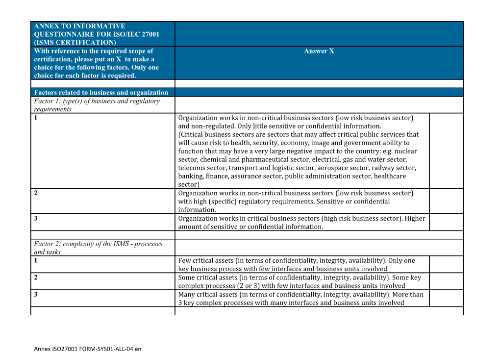 Annex ISO27001 FORM-SYS01-ALL-04 En