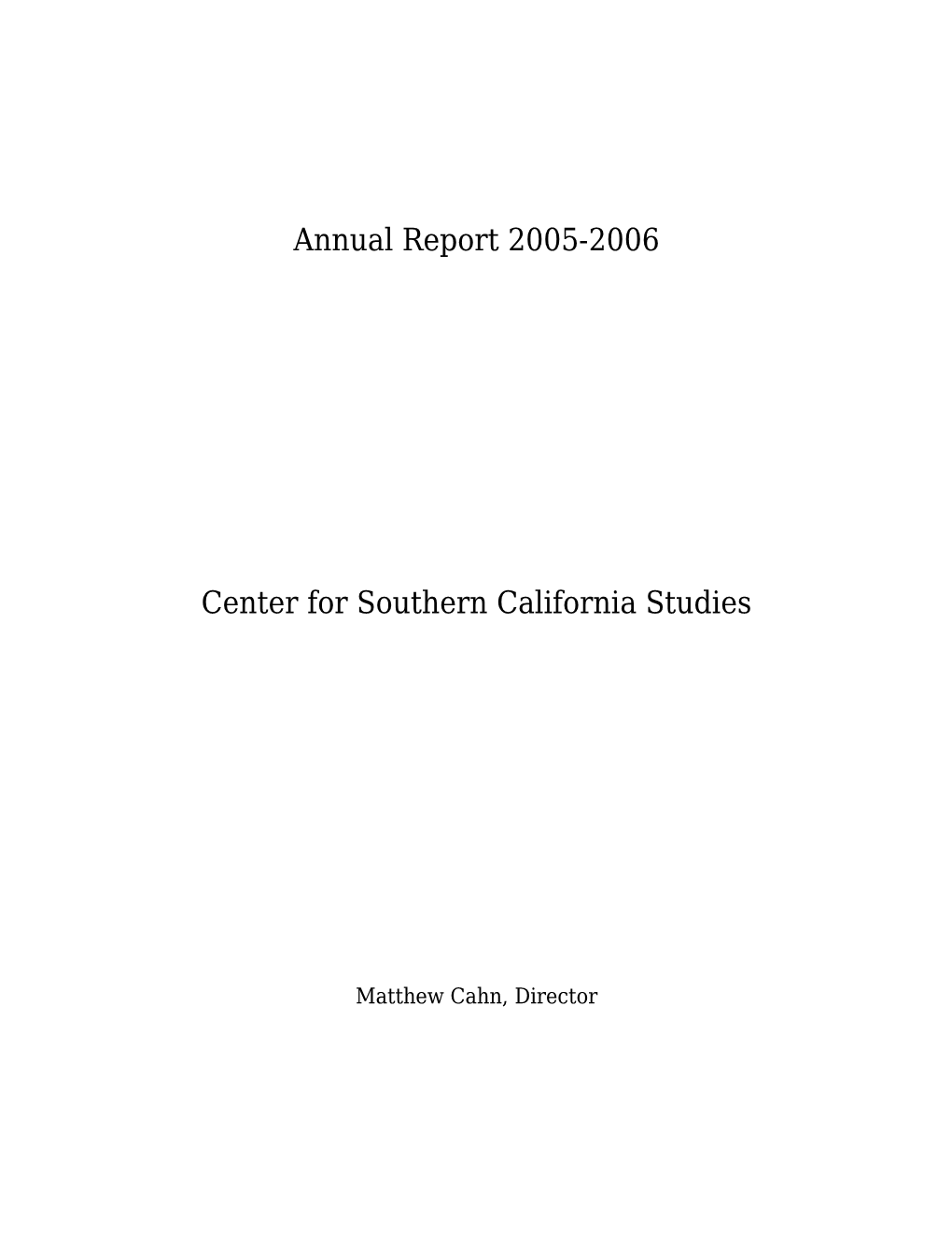 Center for Southern California Studies