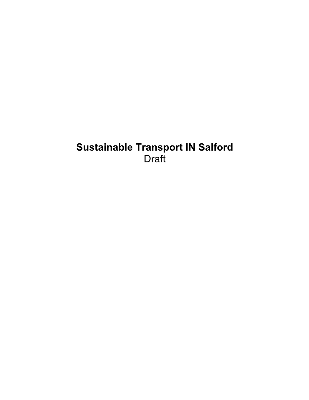 Sustainable Transport in Salford