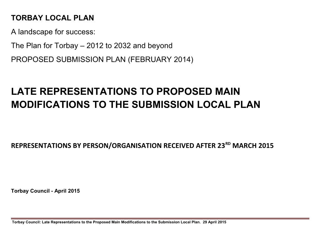 Torbay Local Plan