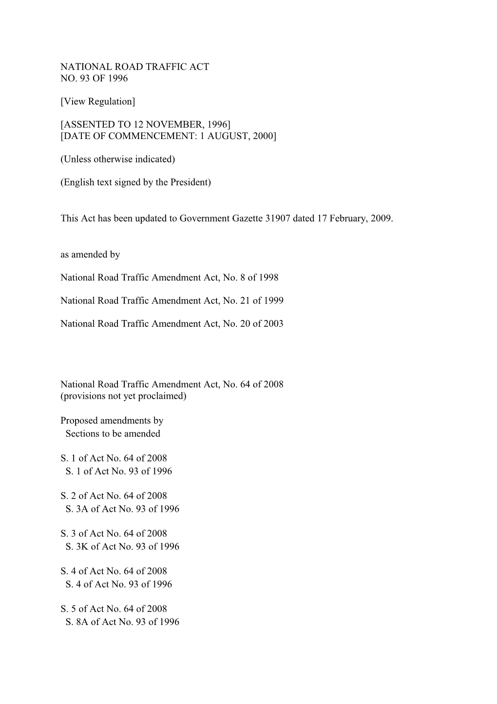 National Road Traffic Act