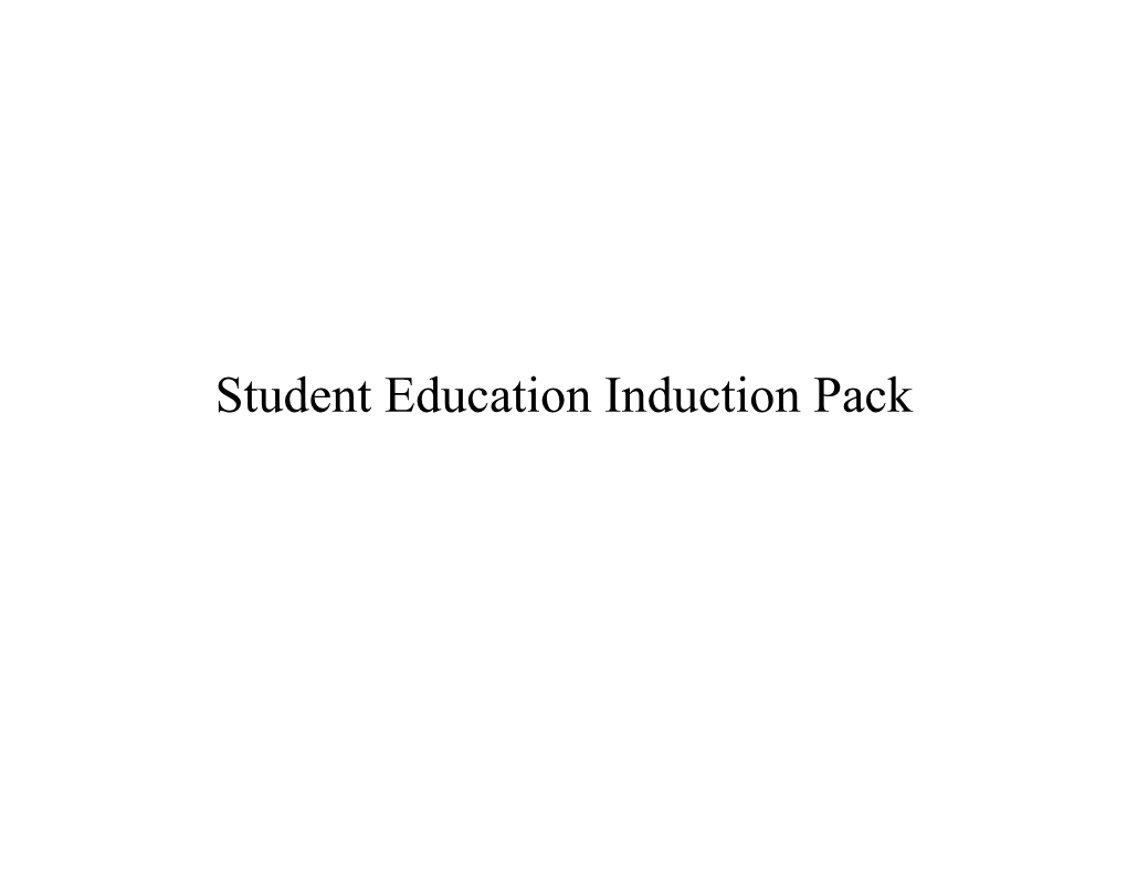 Student Education Induction Pack