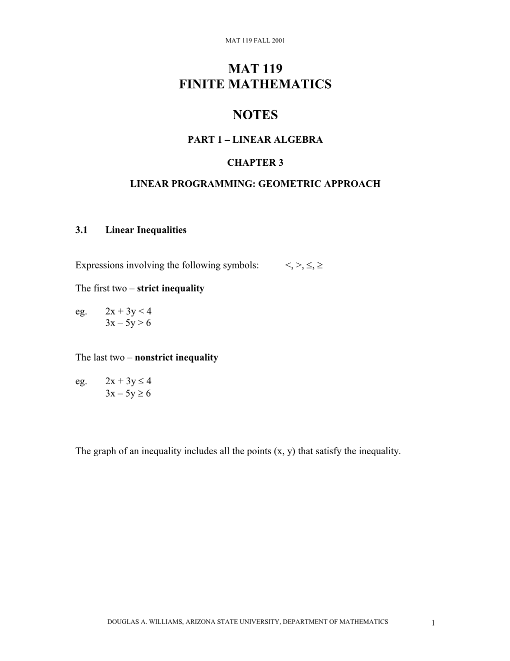 Linear Programming: Geometric Approach