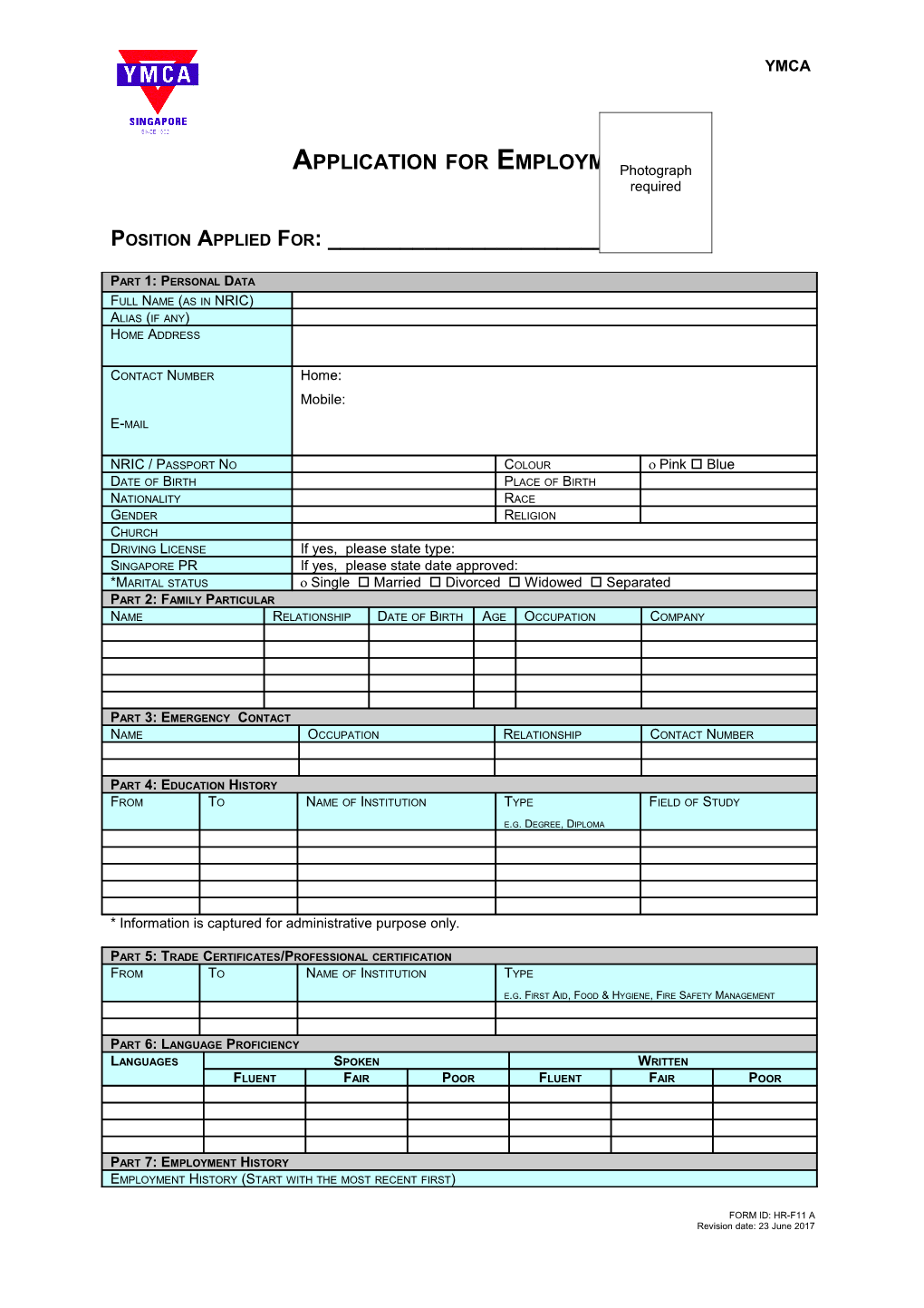 Application for Employment s94