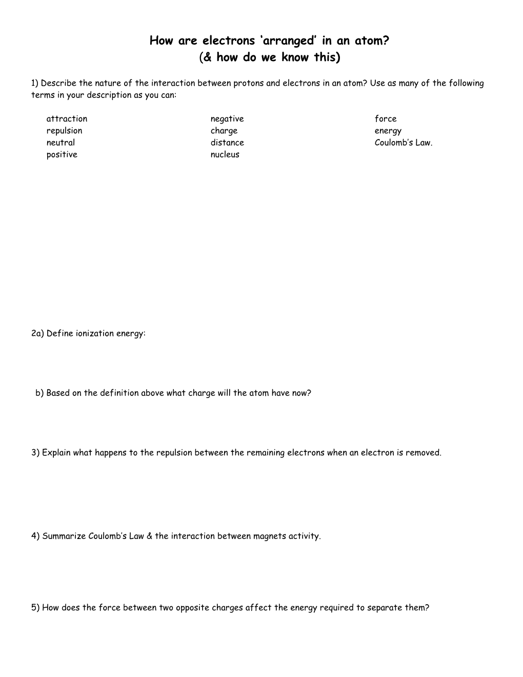 How Are Electrons Arranged in an Atom?