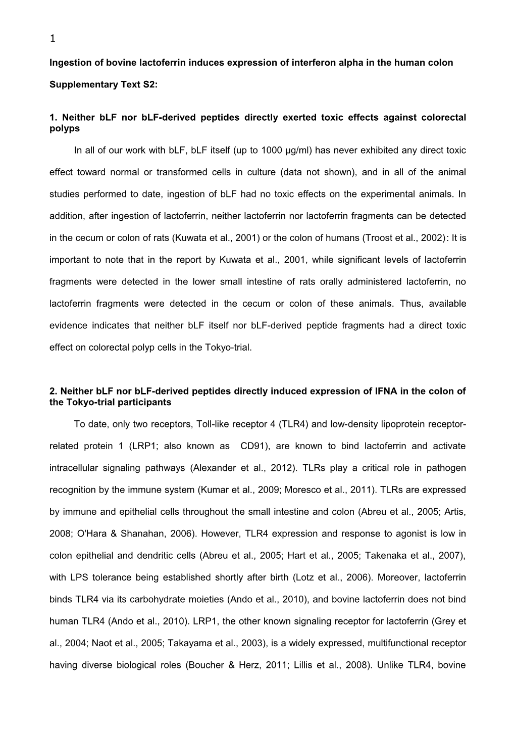 Ingestion of Bovine Lactoferrin Induces Expression of Interferon Alpha in the Human Colon