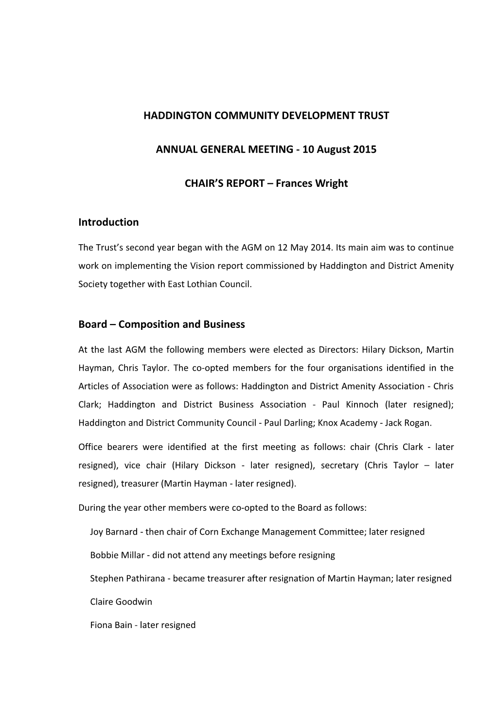 Haddington Community Development Trust