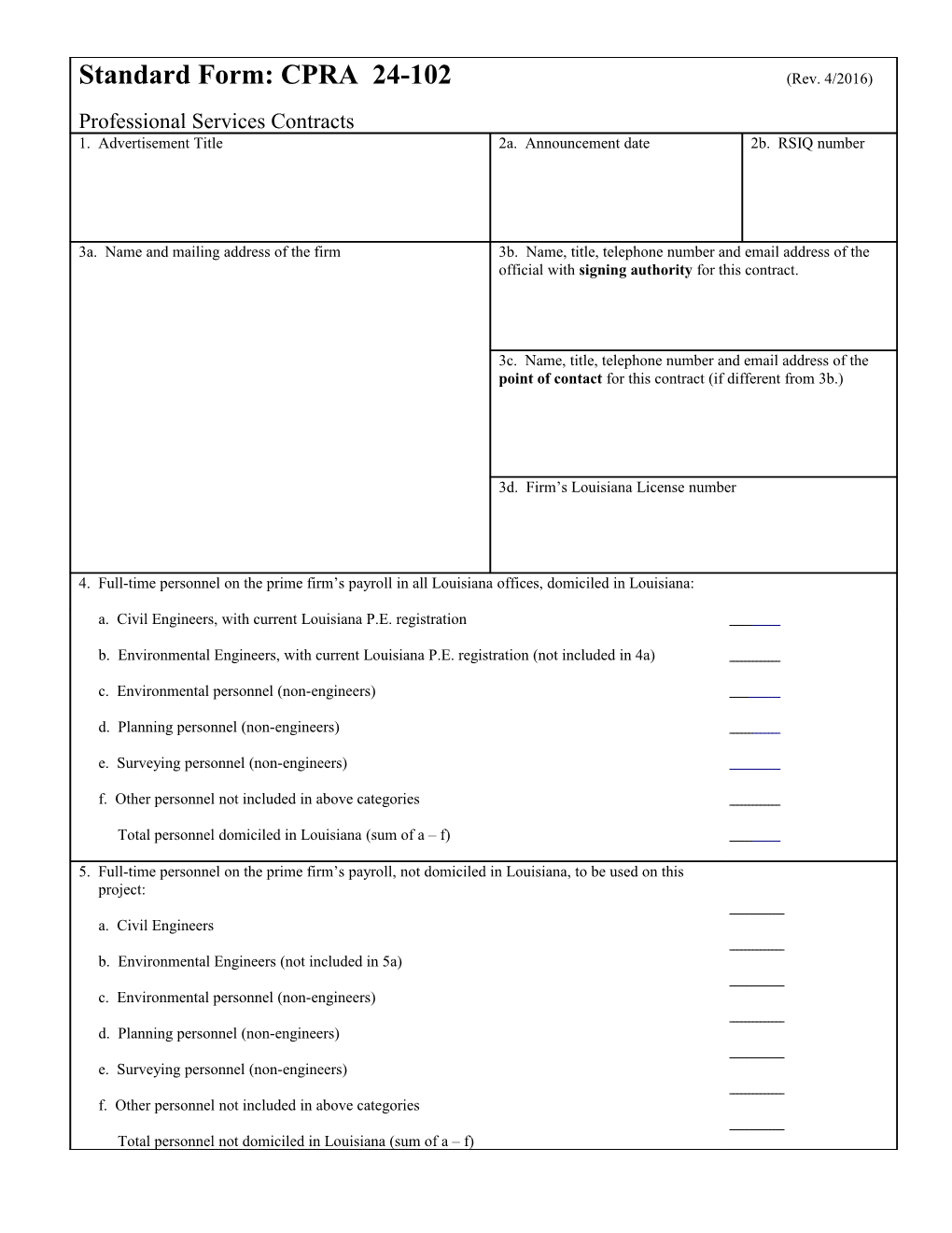 Standard Form: Dotd 24-102