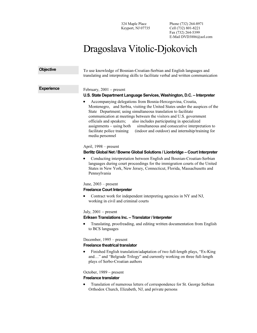 Dragoslava Vitolic-Djokovich