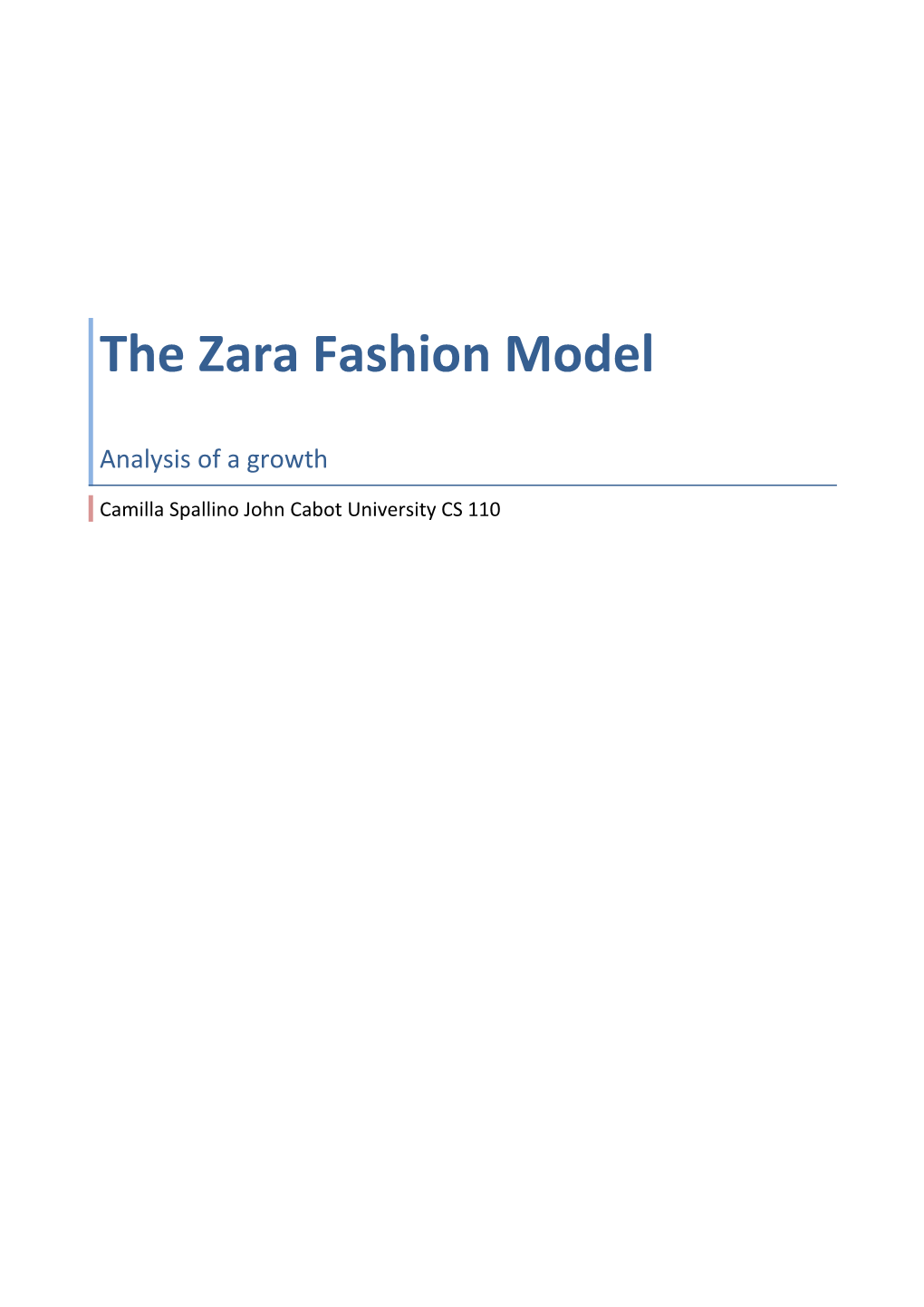 The Zara Fashion Model