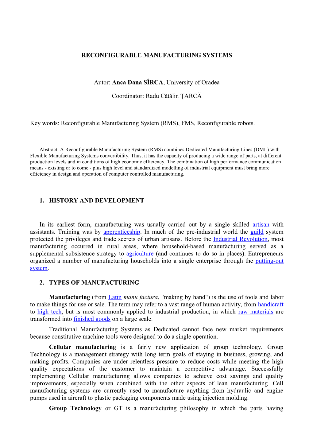 Reconfigurable Manufacturing Systems