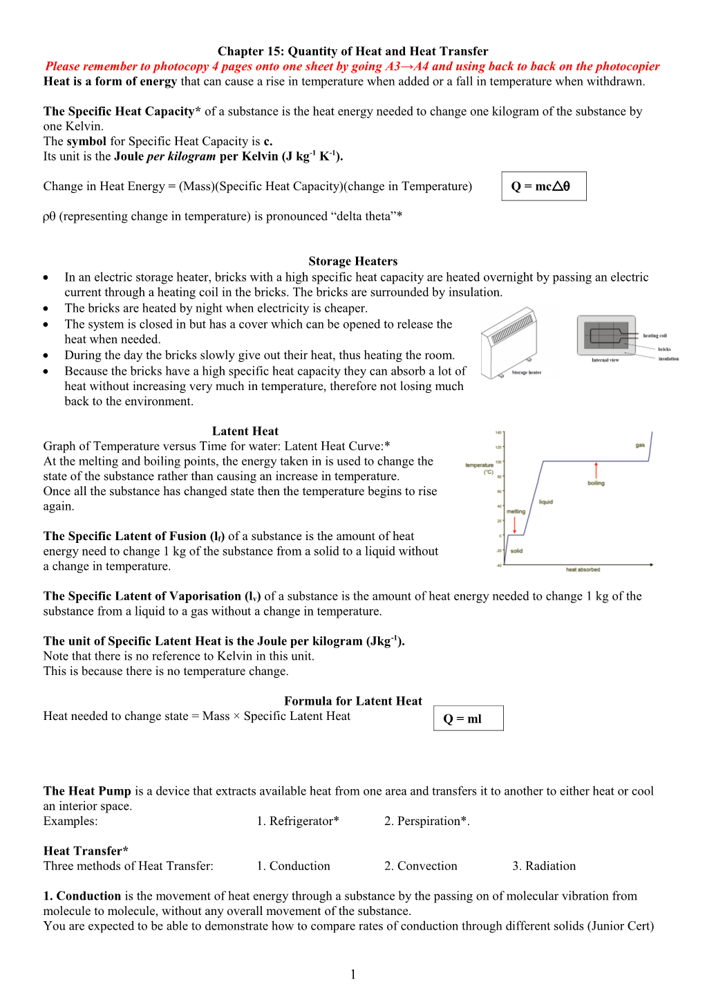 Chapter 15: Quantity of Heat and Heat Transfer