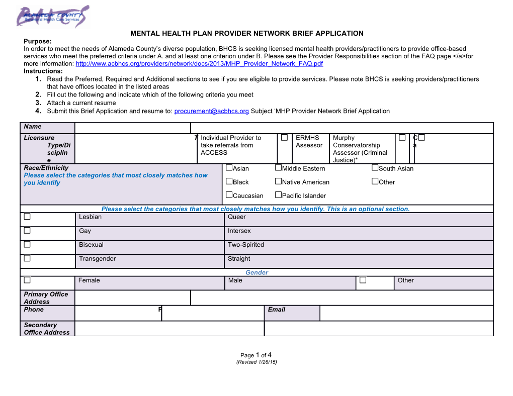 In Order to Meet the Needs of Alameda County S Diverse Population, BHCS Is Seeking Licensed