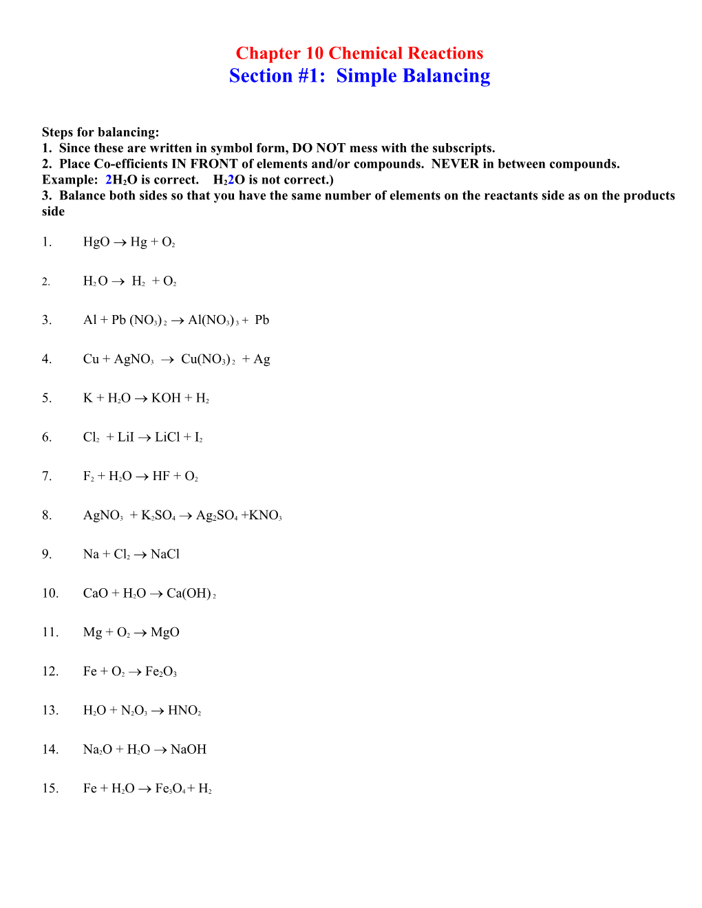 Chapter 8 Worksheet 30 Points