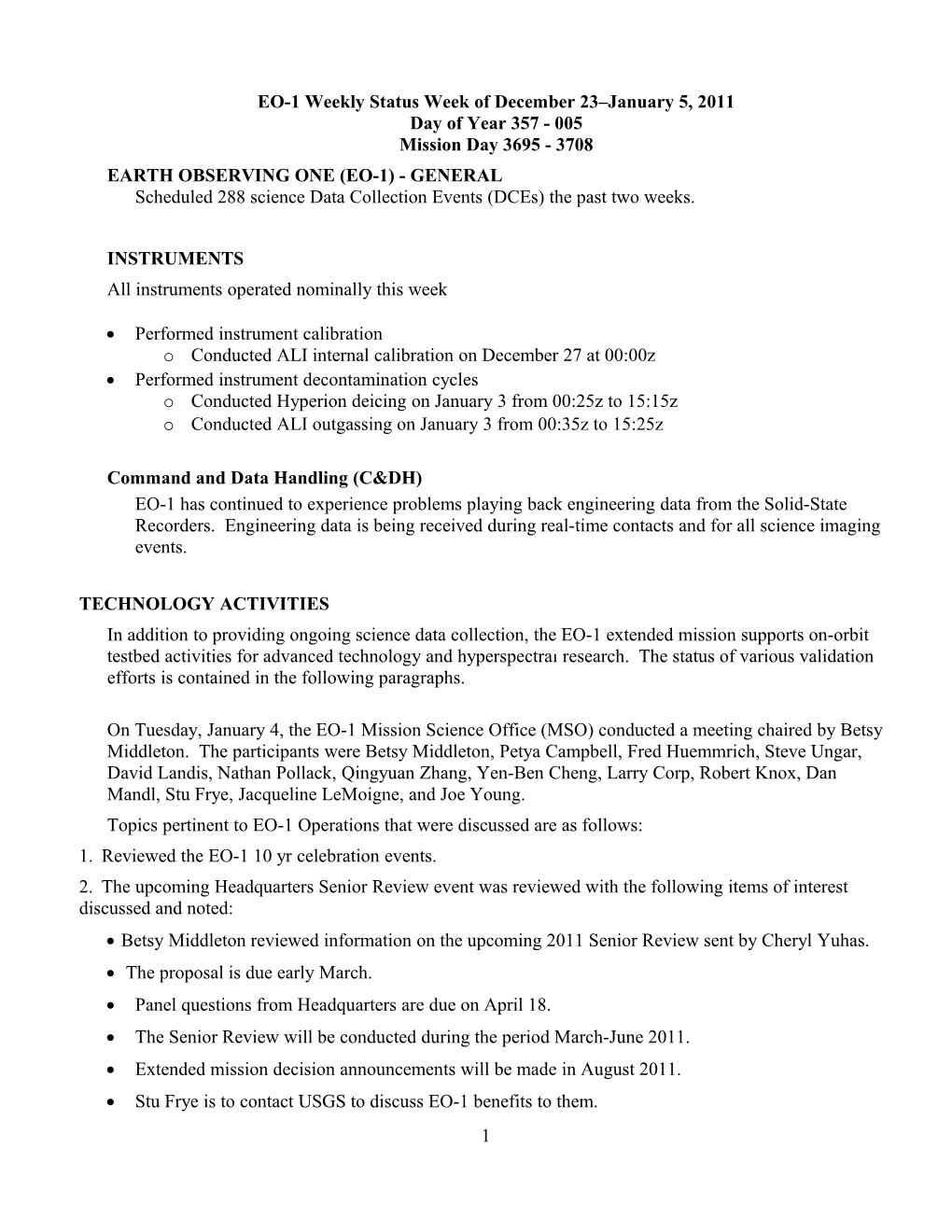 EO-1 Status Week of Jan 20-26, 2001 s20