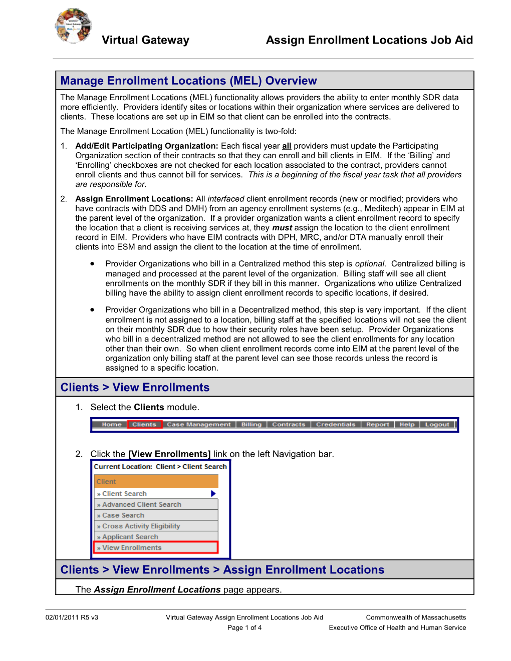 Logon Process for the Virtual Gateway