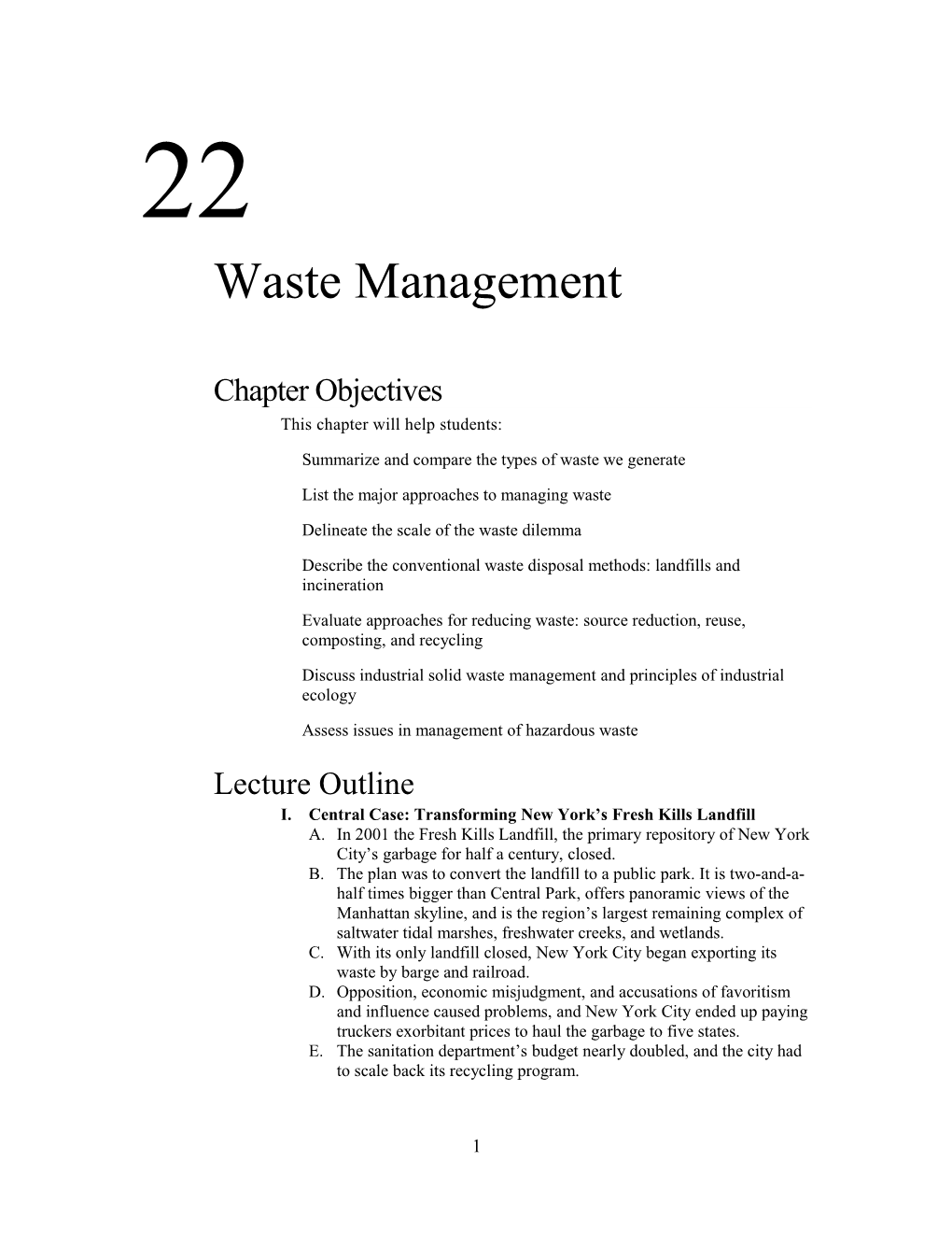 Summarize and Compare the Types of Waste We Generate