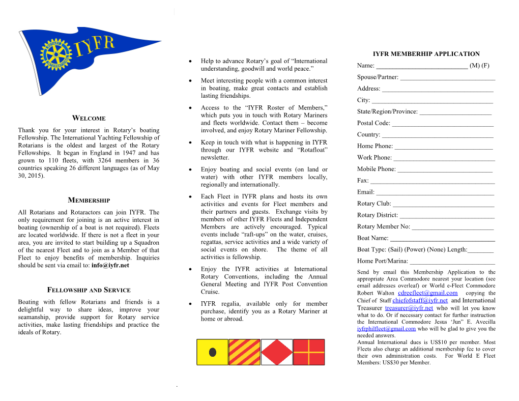 IYFR Membership Trifold