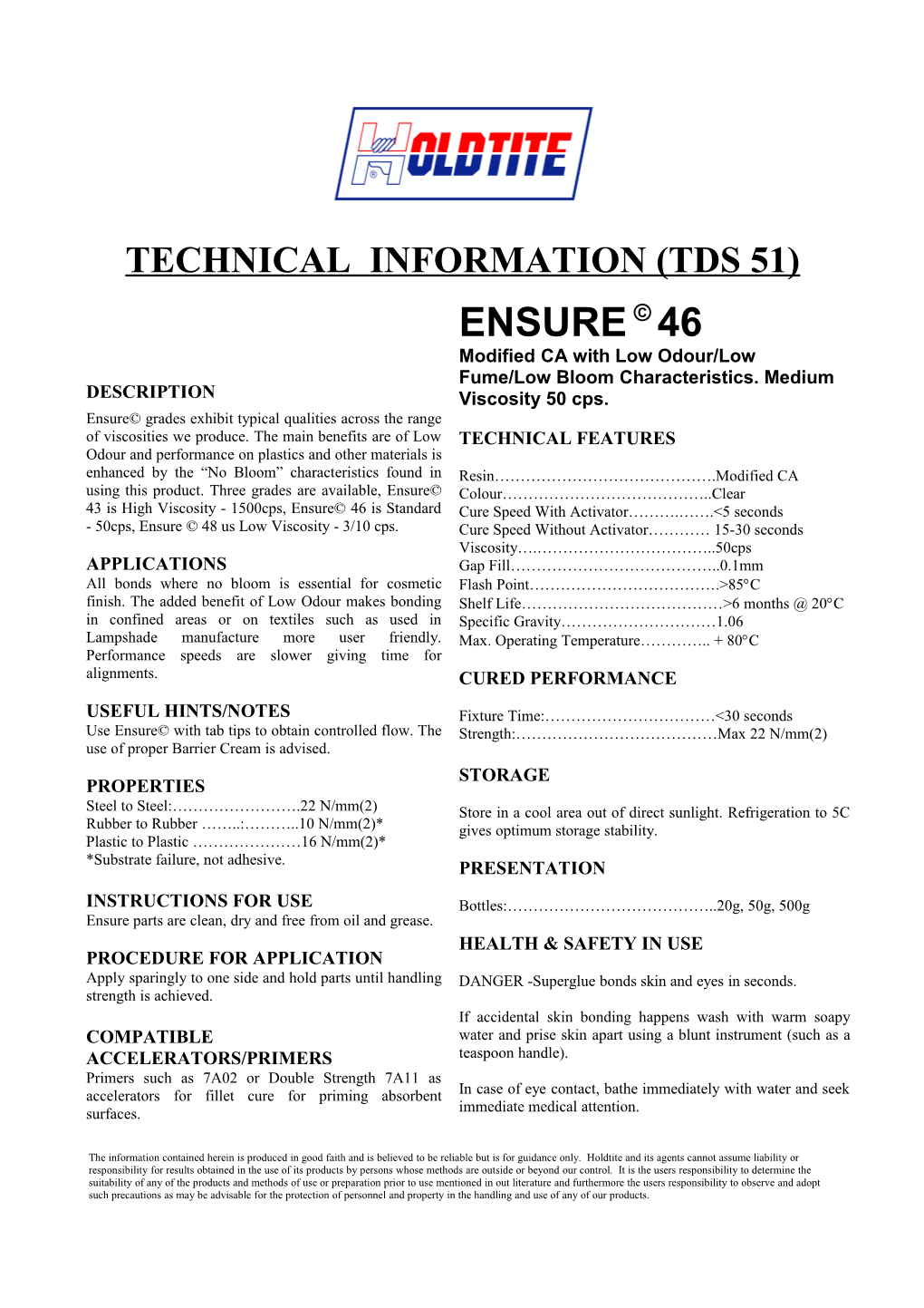 Technical Information (Tds 51)