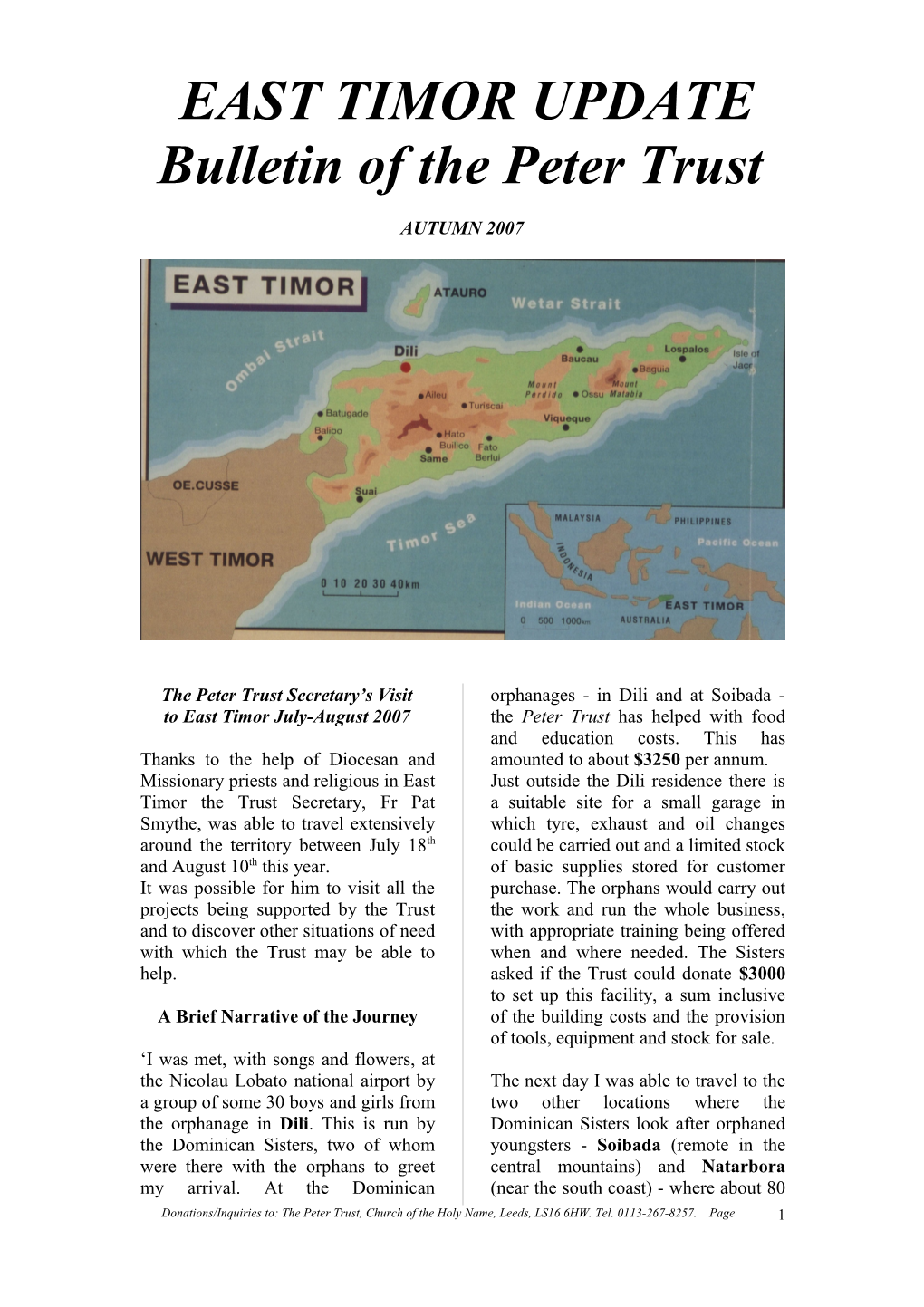 East Timor Update