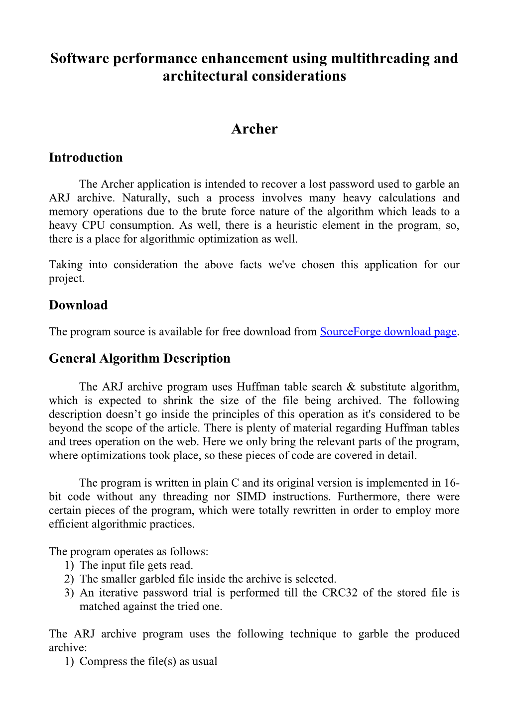 Software Performance Enhancement Using Multithreading and Architectural Considerations