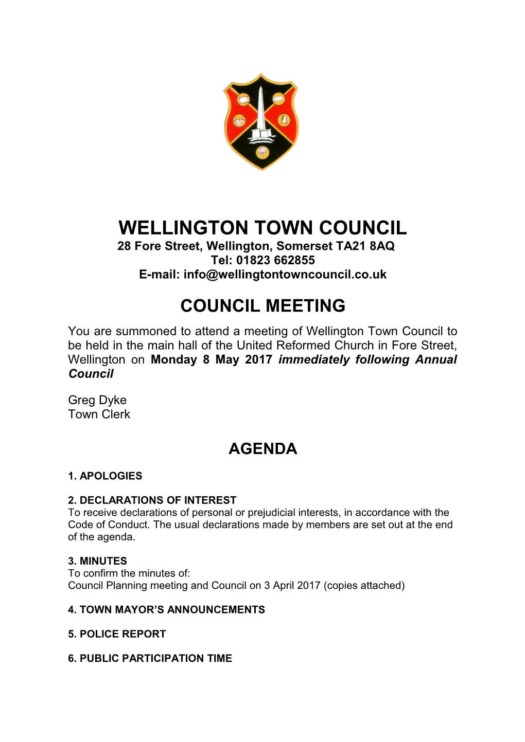 Wellington Town Council