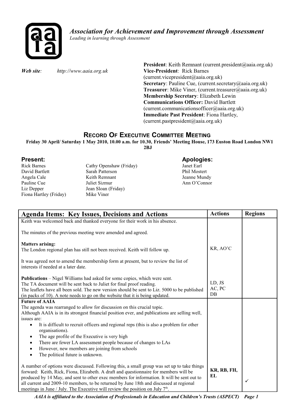 Association for Achievement and Improvement Through Assessment