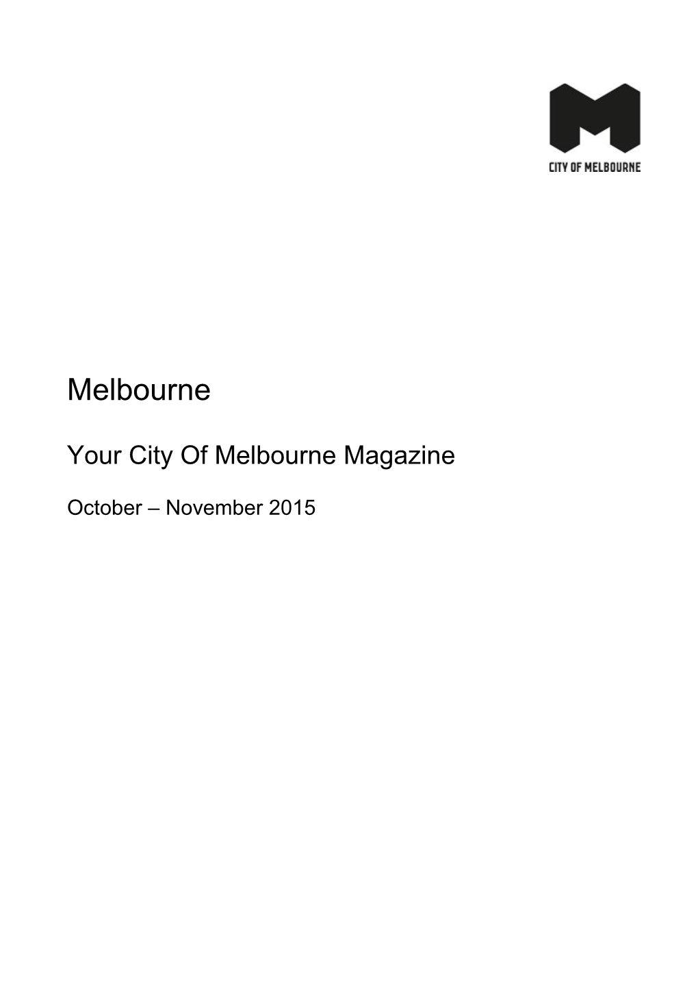 Your City of Melbourne Magazine s1