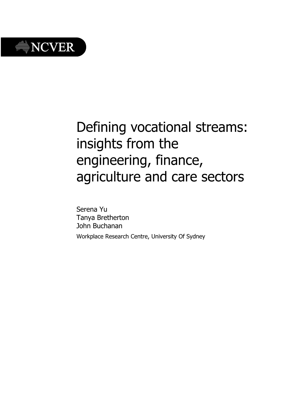 Defining Vocational Streams