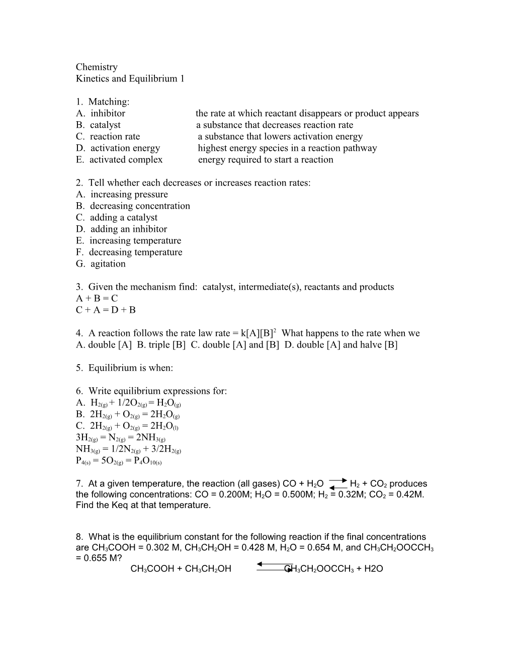 A. Inhibitor the Rate at Which Reactant Disappears Or Product Appears