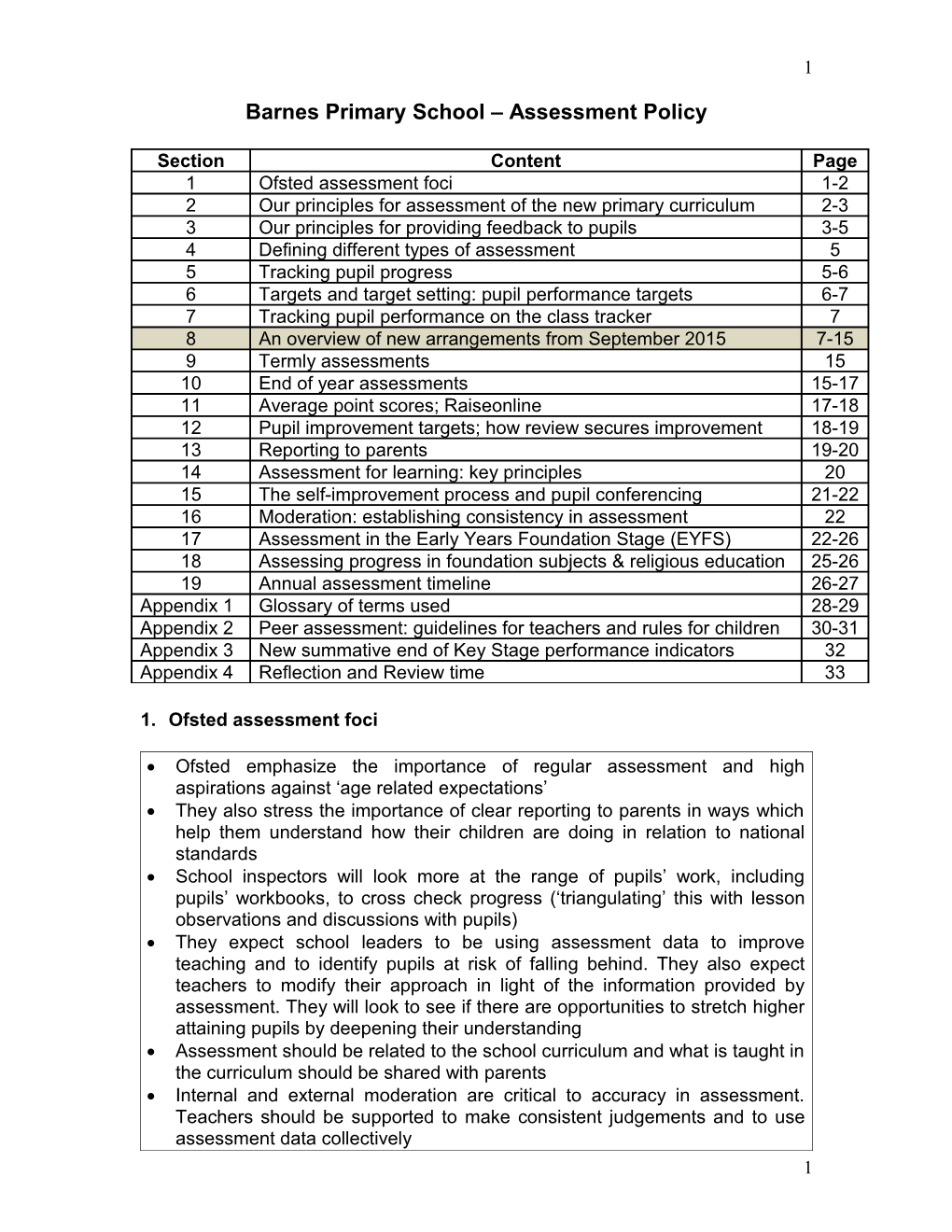 Barnes Primary School Assessment Policy