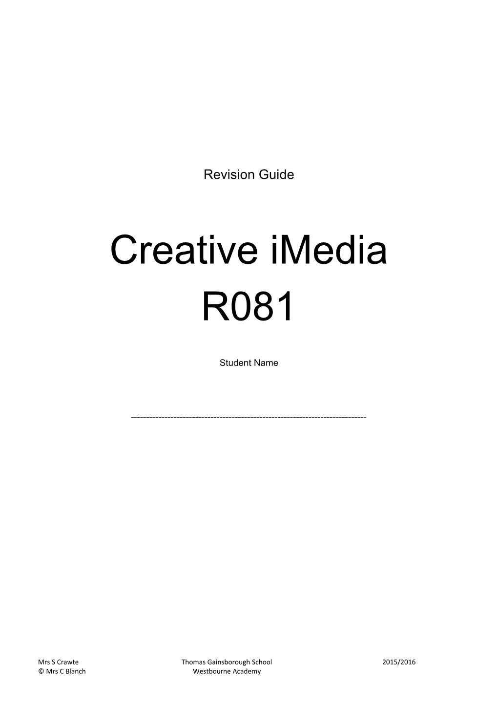 Creative R081 Revision Guide
