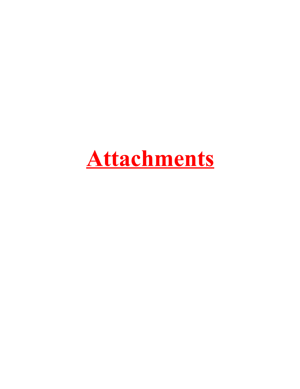 List of Attachments