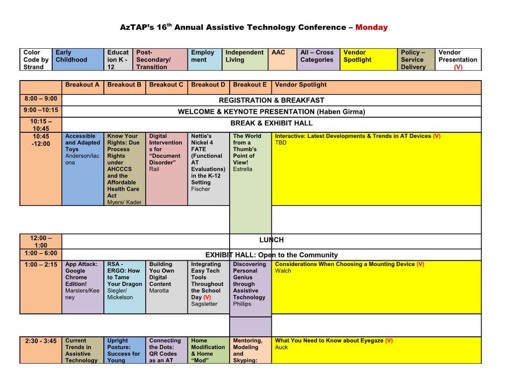 Aztap S 16Th Annual Assistive Technology Conference Monday