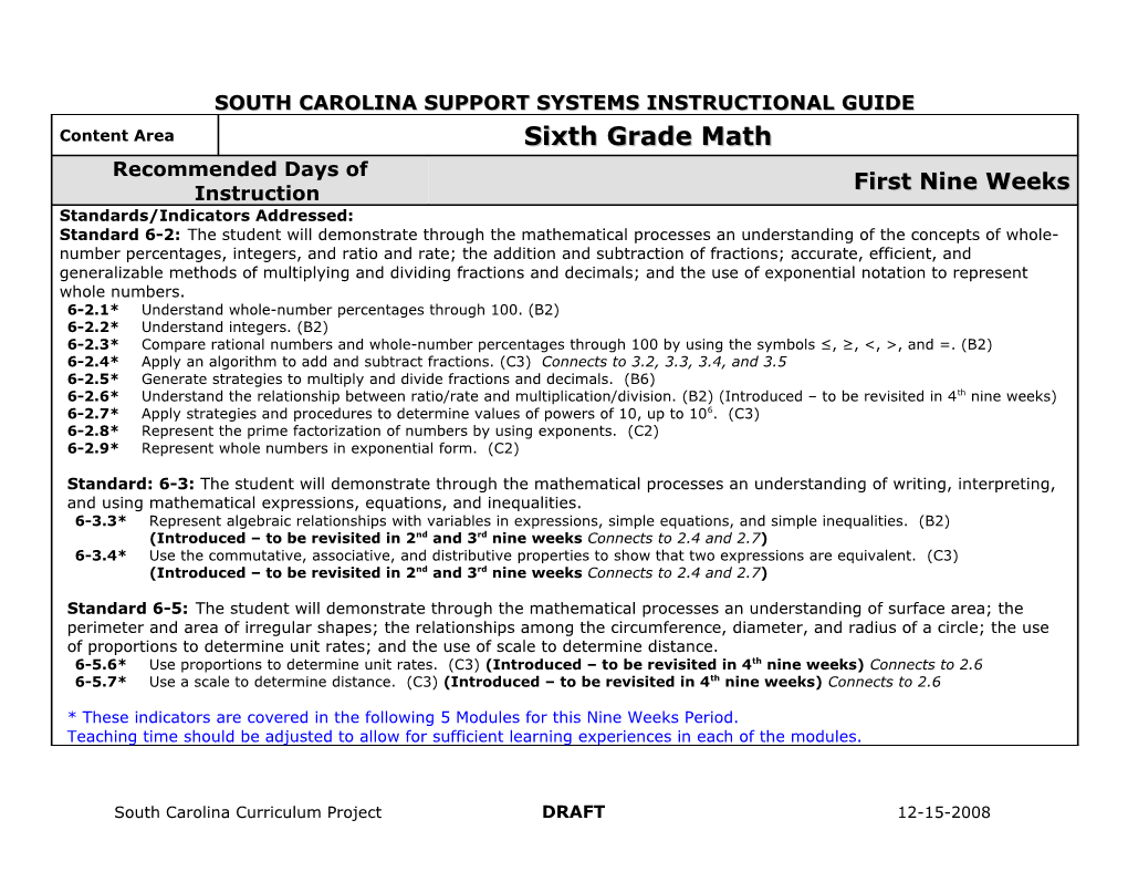 South Carolina Support Systems Instructional Guide s1