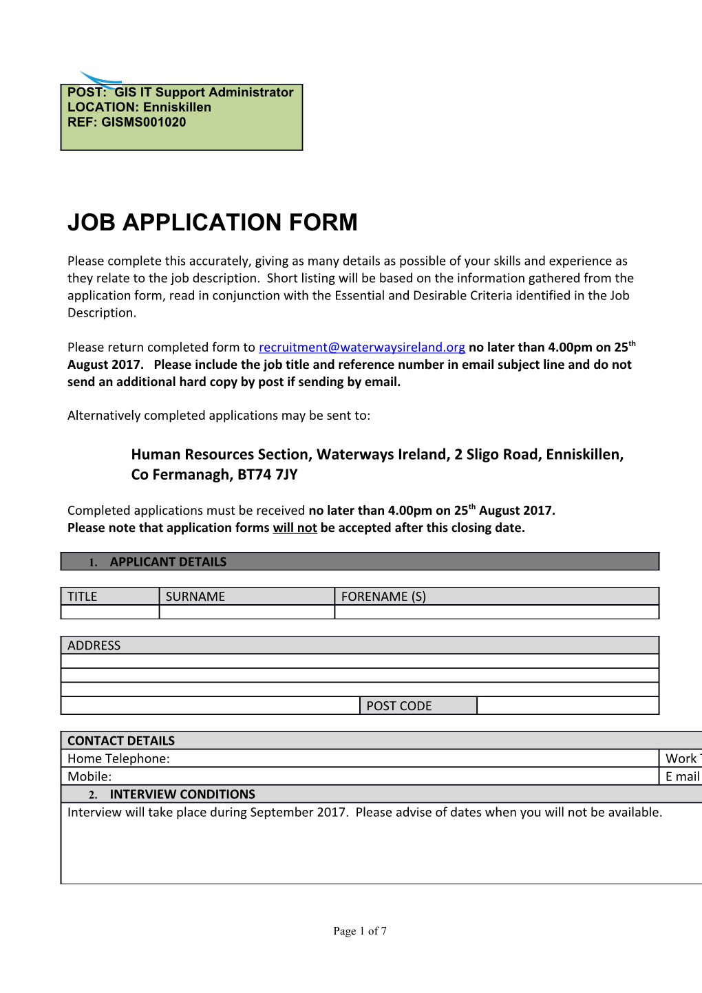 Job Application Form s10