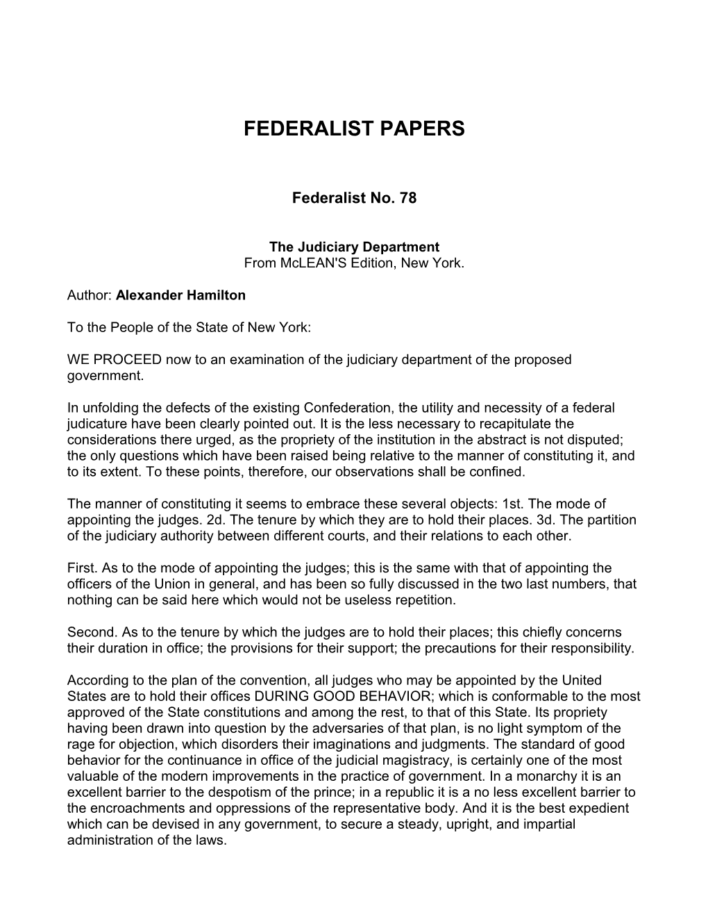 Federalist Papers