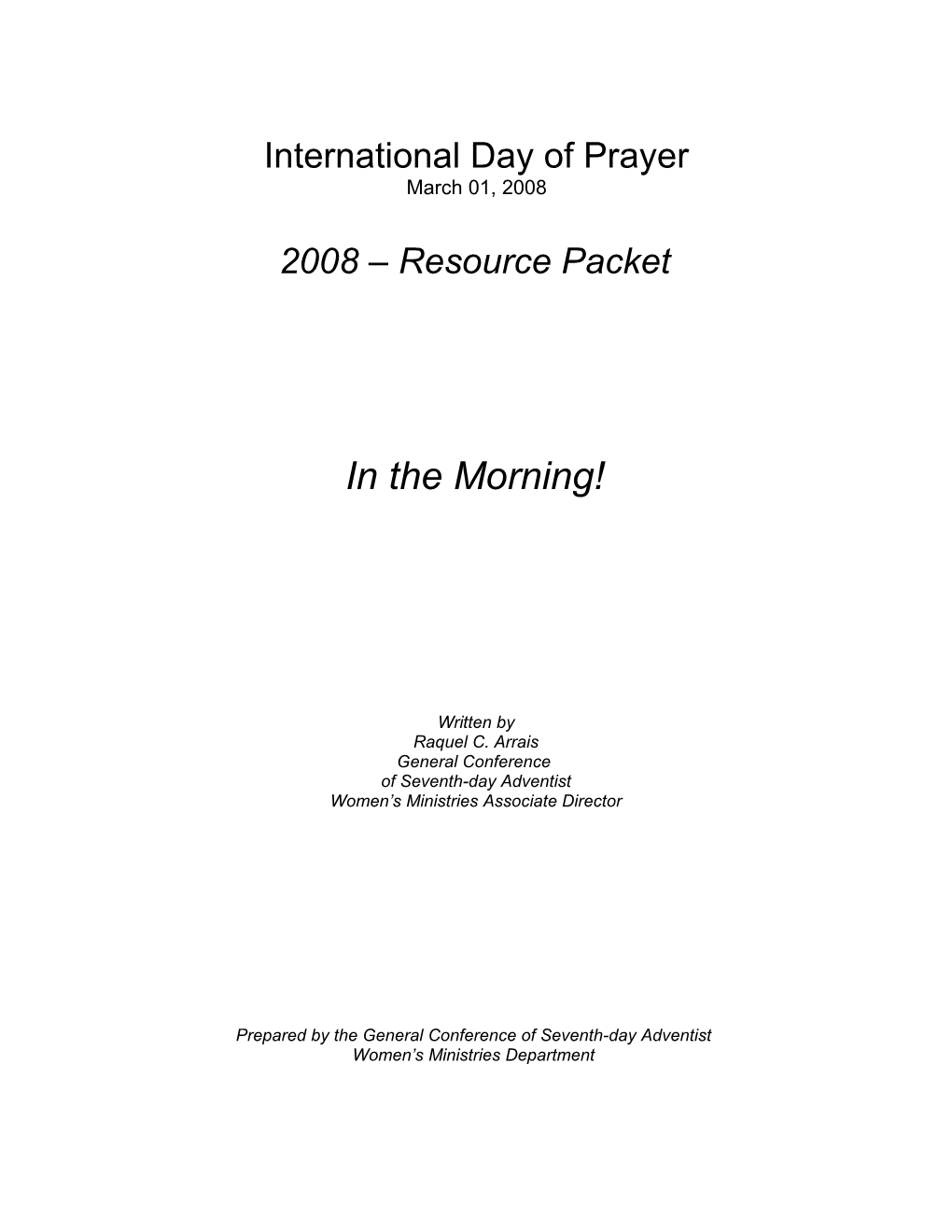 International Day of Prayer