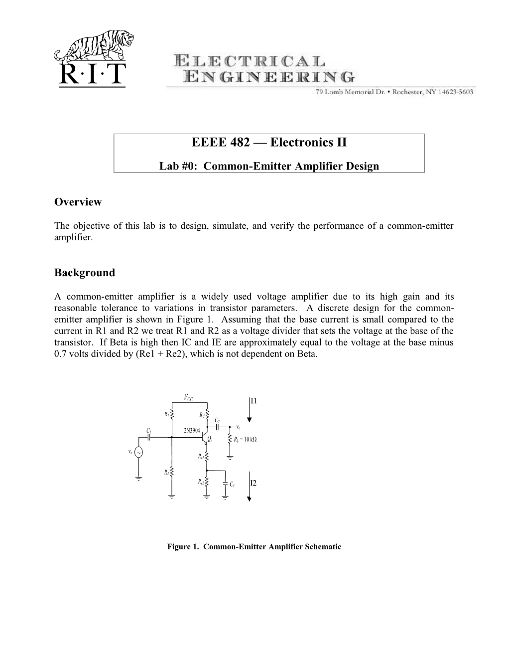 Lab #0: Common-Emitter Amplifier Design