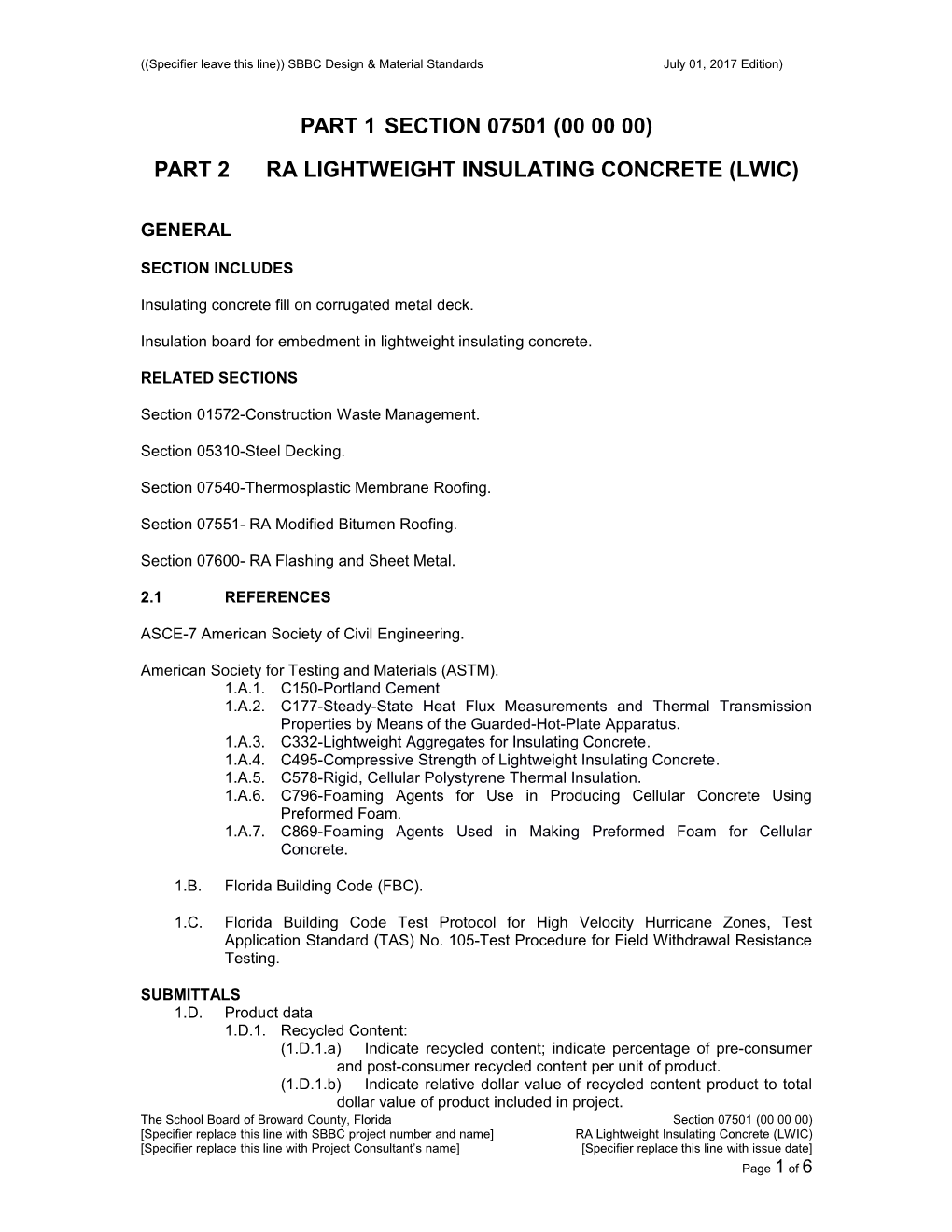 Ra Lightweight Insulating Concrete (Lwic)